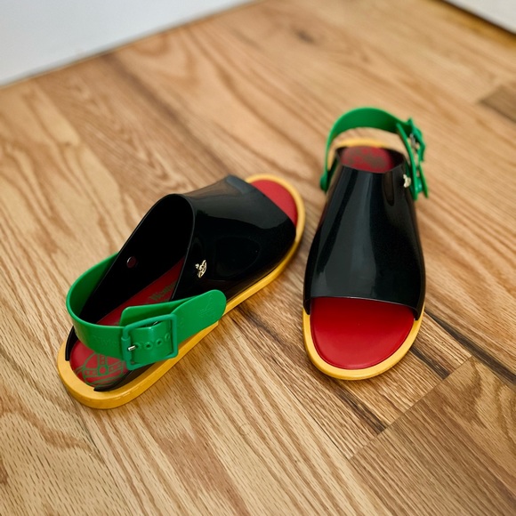 Melissa + Vivienne Westwood Anglomania Flat Sandals / Size 9, fits 8 - Picture 1 of 3